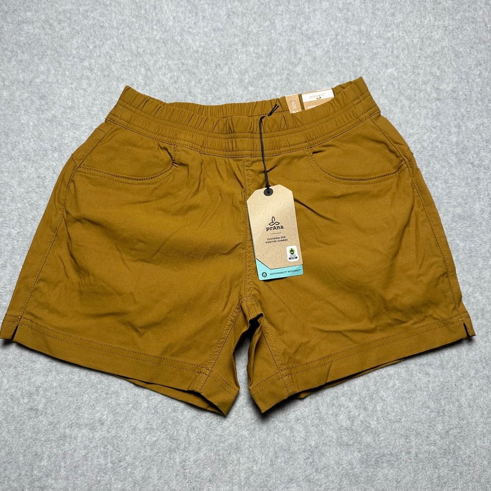 Prana Halle E-Waist Short II Antique Bronze Women 2 Hiking ReZion 5 Inseam NEW